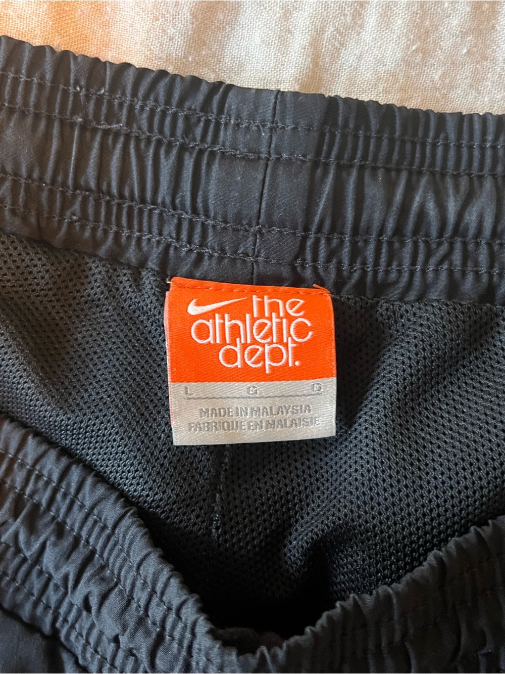 Nike Black Mesh Pants size Large with Orange Athletic Dept. Tag